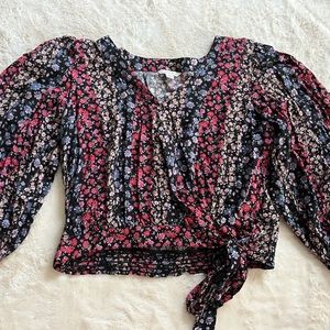 american eagle floral crop top